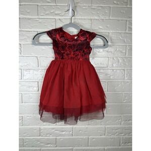 Lavender by Us‎ Angels Girls 2T Red Rose Tulle Party Dress Holiday Formal NWT